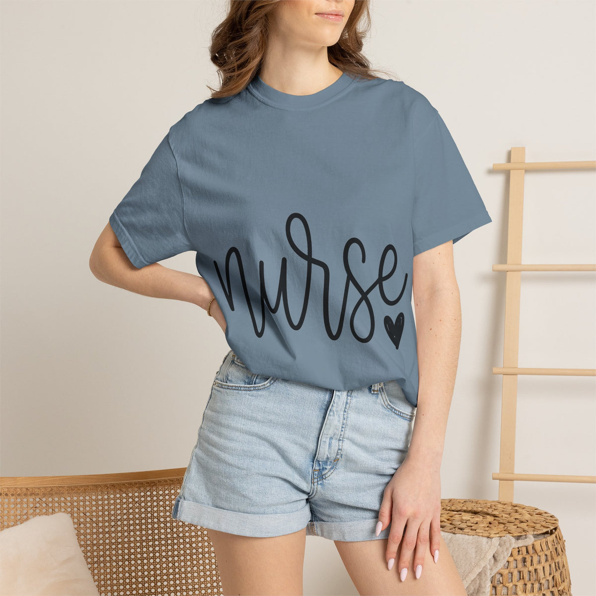 Nurse Script Shirt, Hand Lettered Nurse Heart Tee, Minimal RN Shirt, Nurse Gift
