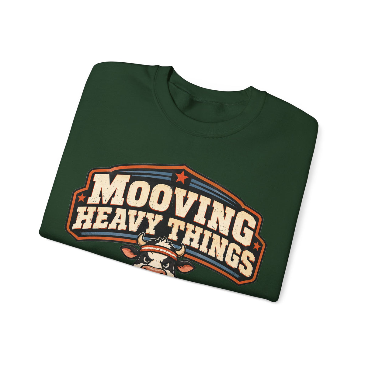 Funny Gym Sweatshirt Mooving Heavy Things | Cow Weightlifting Sweatshirt | Funny Workout Sweatshirt | Gym Lover Gift