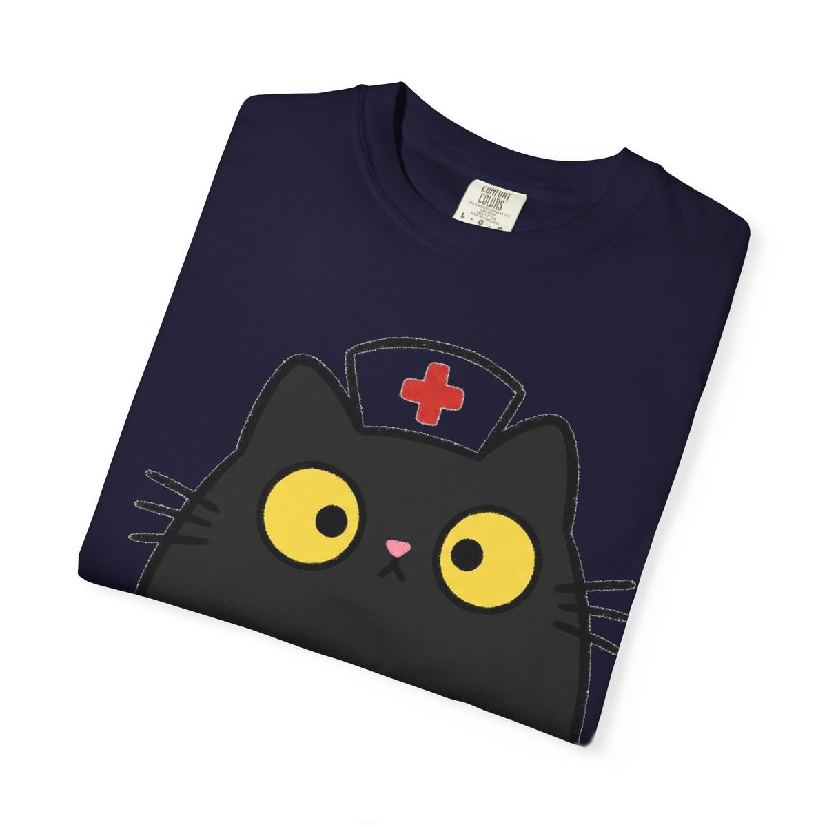 Kawaii Black Cat Nurse Shirt, Cute Cat In Nurse Cap Tee, Funny Nurse Cat Shirt, RN Gift