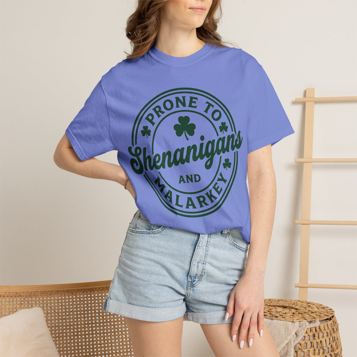 Prone To Shenanigans And Malarkey Bold Shirt, Irish Stamp Badge Tee, Funny St Patricks Shirt, Irish Gift