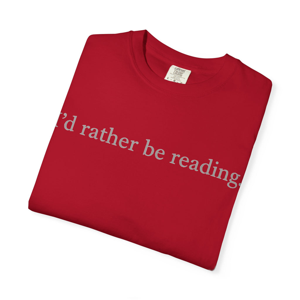 I'd Rather Be Reading Shirt, Minimalist Serif Book Lover Tee, Quiet Bookworm Shirt, Reader Gift