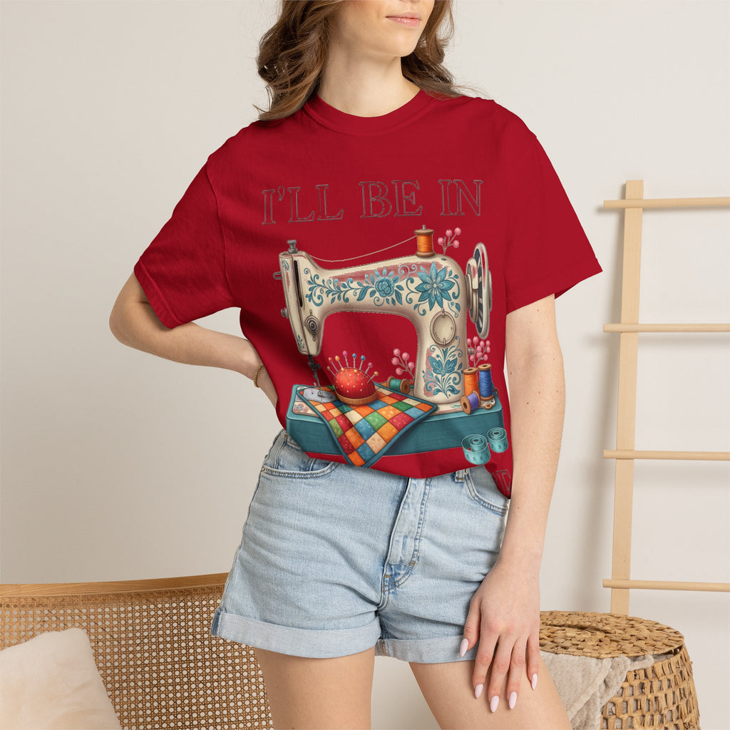 I'll Be In My Office Cream Sewing Machine Shirt, Quilter Humor Tee, Vintage Seamstress Shirt, Sewing Gift