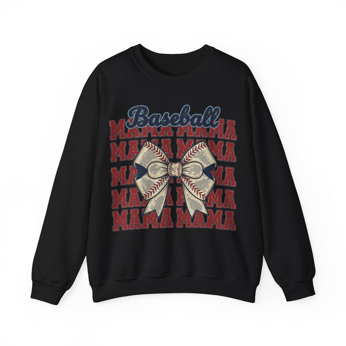 Baseball Mama Sweatshirt, Retro Stacked Mama Baseball Bow Sweatshirt, Baseball Mom Gift, Game Day Sweatshirt, Softball Mama Sweatshirt, Spor
