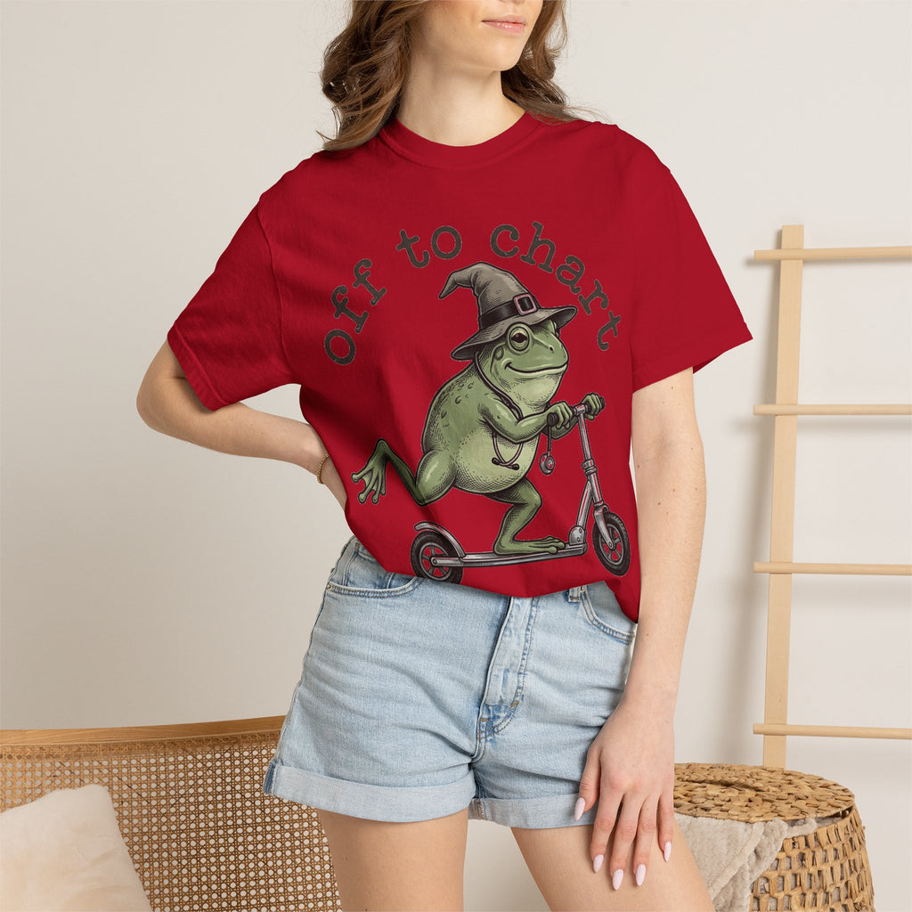 Off To Chart Etched Frog Shirt, Vintage Nurse Frog Scooter Tee, Charting Humor Shirt, RN Gift