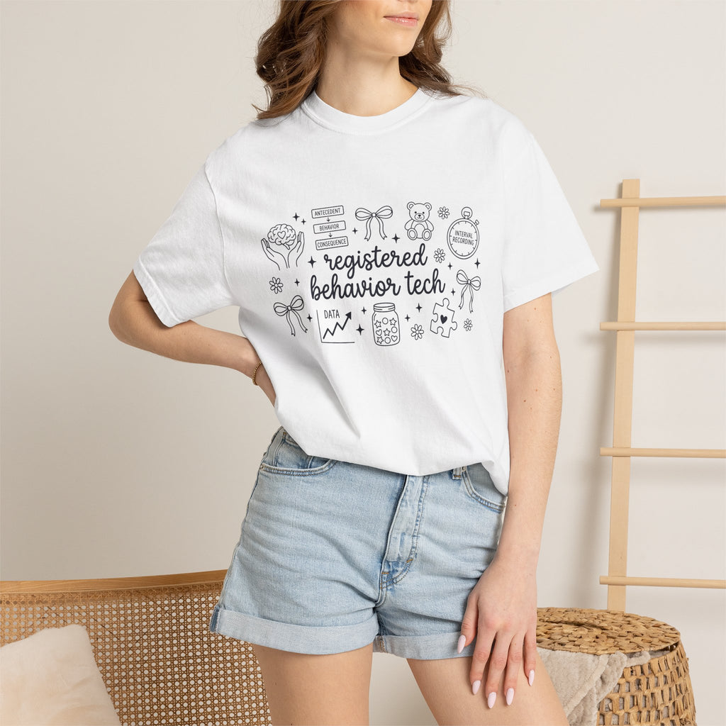 Registered Behavior Tech Doodle Shirt, ABA Data Line Art Tee, RBT Shirt, Behavior Analyst Gift