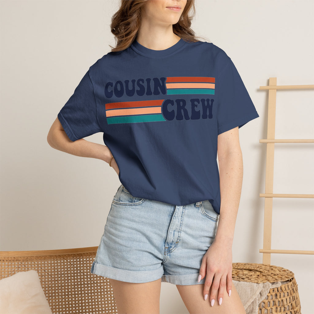 Cousin Crew Retro Stripe Shirt, Vintage Matching Family Tee, Cousin Reunion Shirt, Family Gift