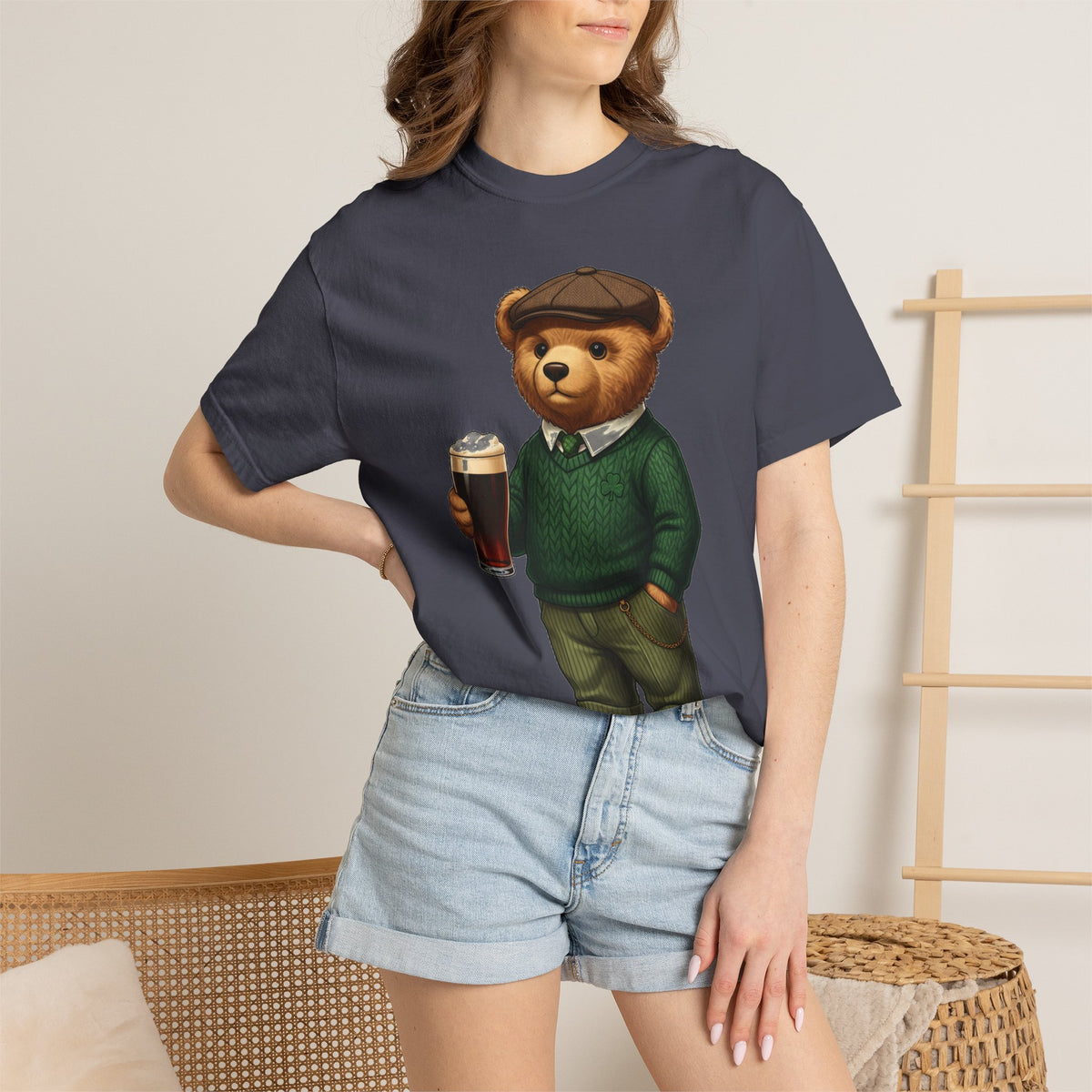 Irish Teddy Bear Pint Shirt, Shamrock Sweater Bear Tee, St Patricks Day Pub Shirt, Irish Gift