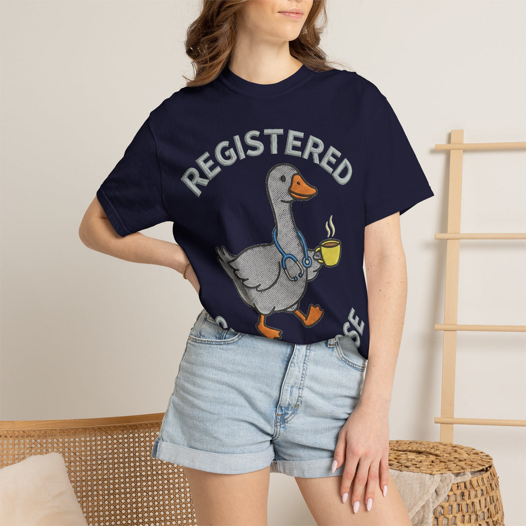 Registered Silly Goose Shirt, Faux Embroidery Nurse Goose Tee, Funny RN Shirt, Nurse Gift