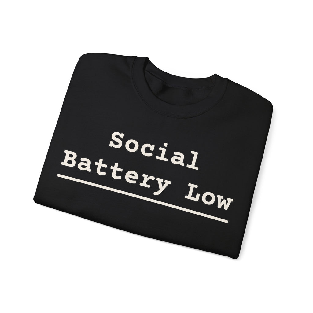 Introvert Sweatshirts For Men Social Battery Low | Funny Introvert Sweatshirt | Sarcastic Quote Sweatshirt | Gift