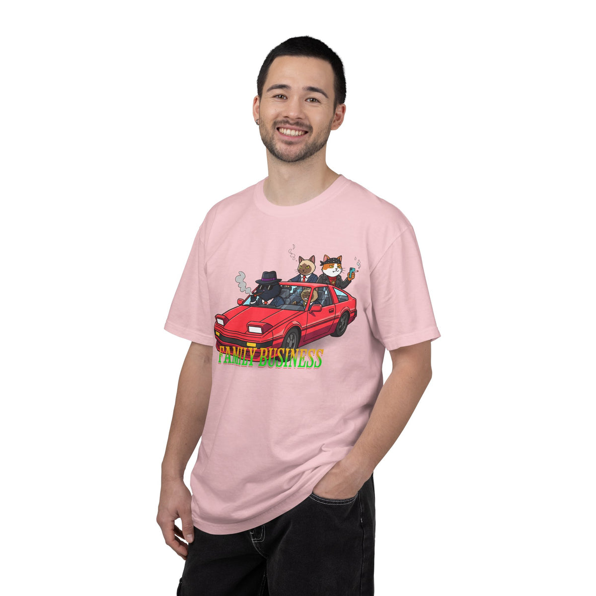 Family Business T-Shirt — Retro Car with Fox Crew Graphic
