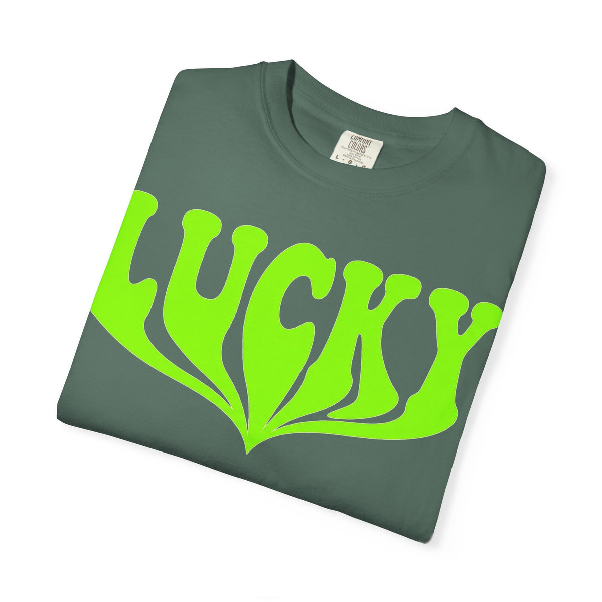 Lucky Drippy Type Shirt, Neon Green Psychedelic Tee, Retro St Patricks Day Shirt, Rave Gift