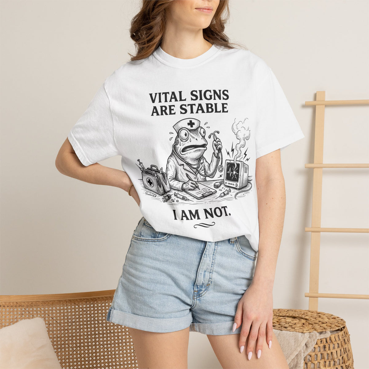 Vital Signs Are Stable I Am Not Shirt, Funny Nurse Frog Tee, Burnt Out RN Shirt, Night Shift Gift
