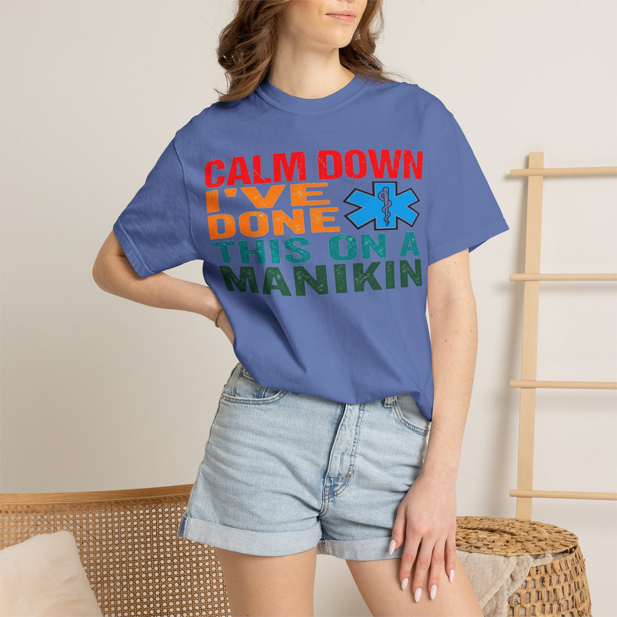 Calm Down I've Done This On A Manikin Bold Shirt, Funny EMT Tee, Nursing Student Humor Shirt, EMS Gift
