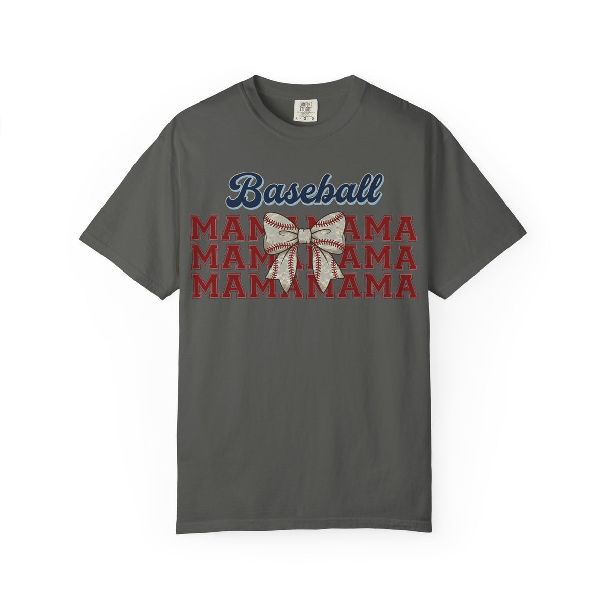 Baseball Mama Shirt, Stacked Varsity Mama Tee, Baseball Bow Mom Shirt, Game Day Baseball Mom Gift