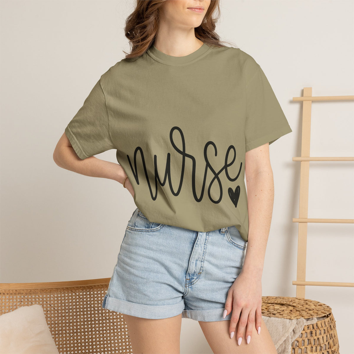Nurse Script Shirt, Hand Lettered Nurse Heart Tee, Minimal RN Shirt, Nurse Gift