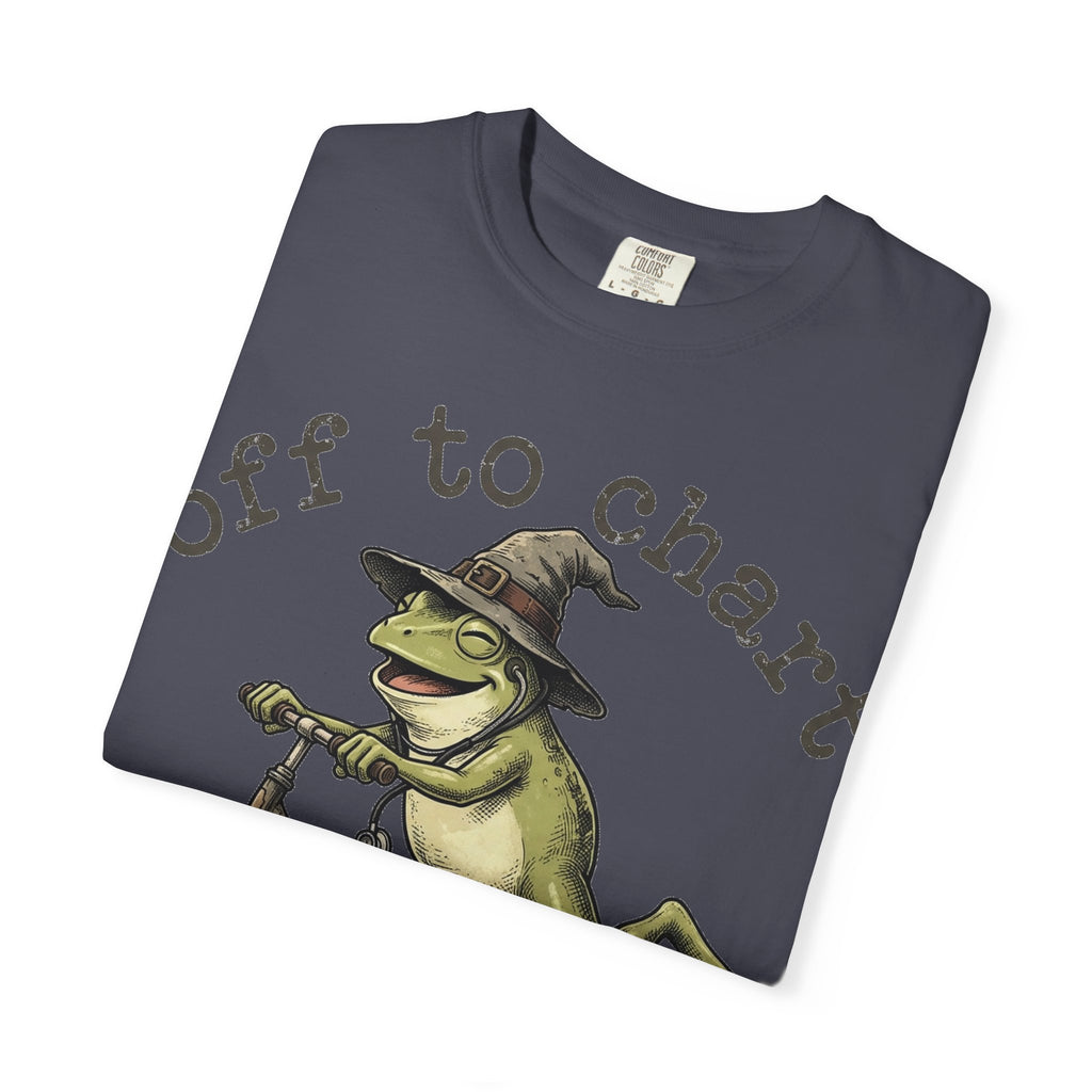 Off To Chart Grinning Frog Shirt, Nurse Frog Scooter Tee, Funny Charting Shirt, RN Gift