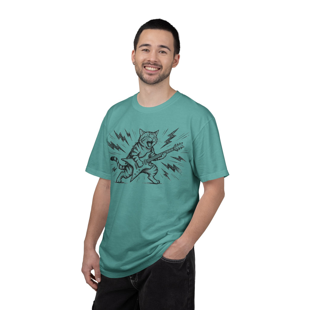 Rock Star Cat Shirt, Electric Guitar Cat Tee, Funny Heavy Metal Cat Shirt, Cat Lover Gift