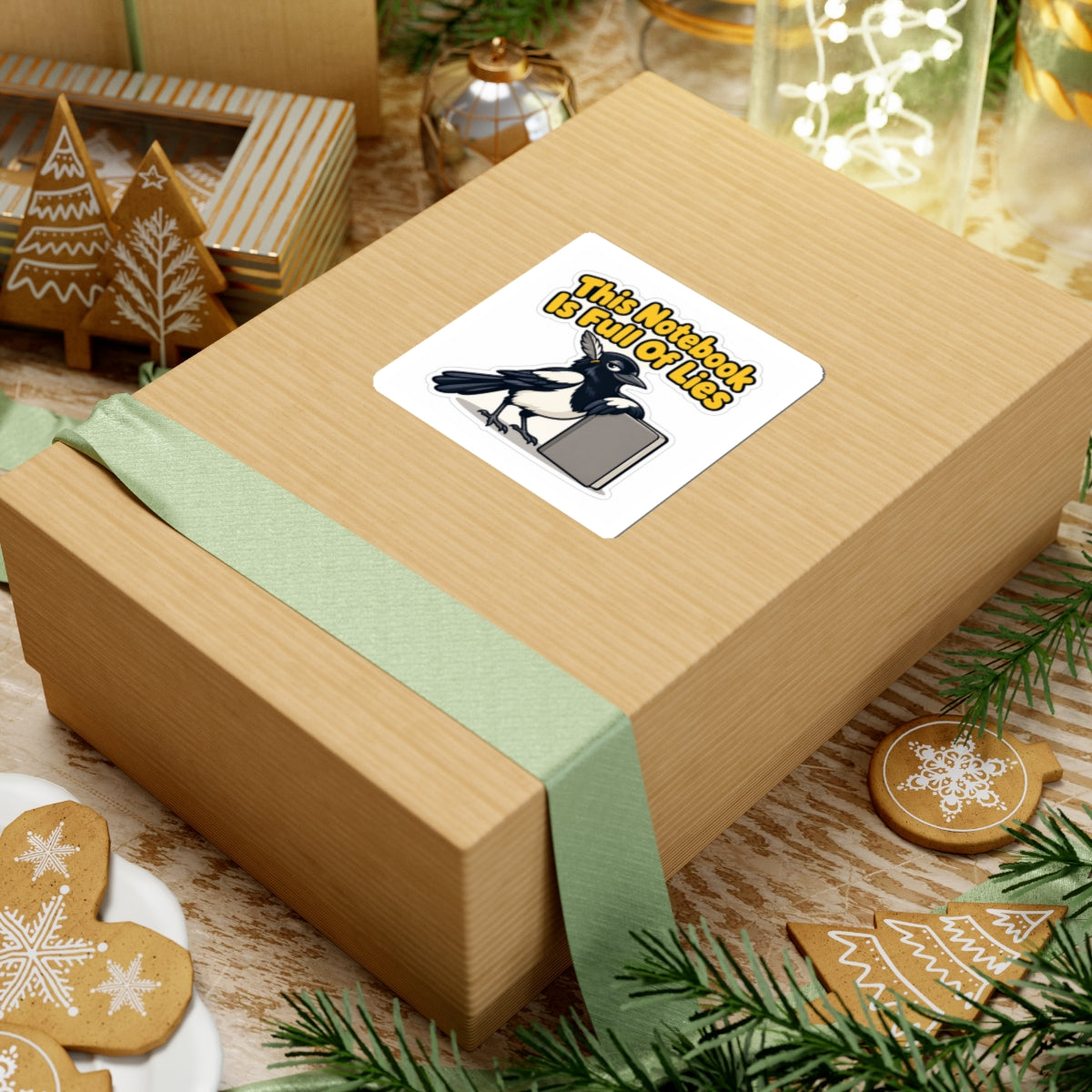 This Notebook Is Full Of Lies Sticker, Funny Journal Decal, Smug Magpie Vinyl Sticker