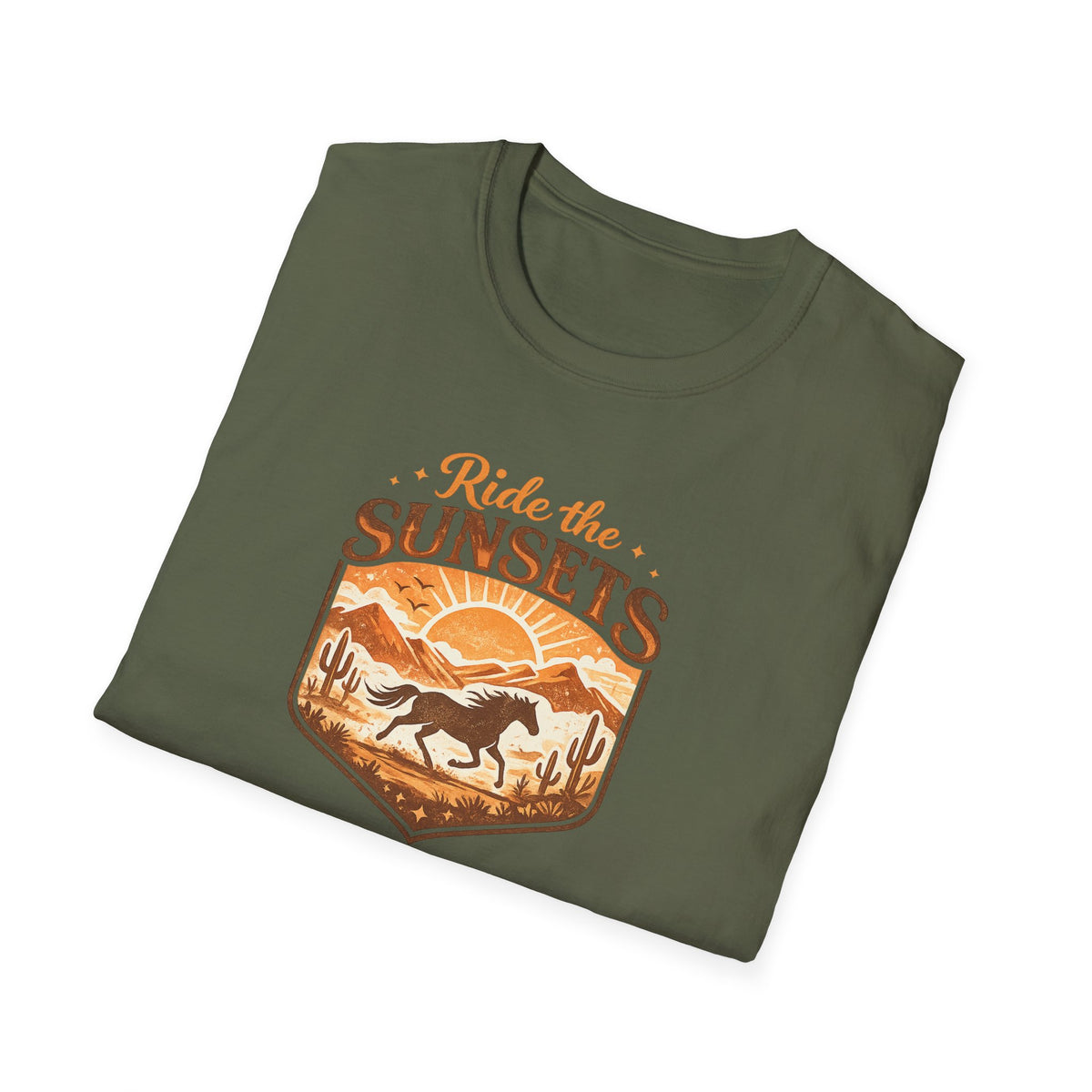 Ride The Sunsets Shirt, Retro Western Horse Tee, Cowgirl Gift