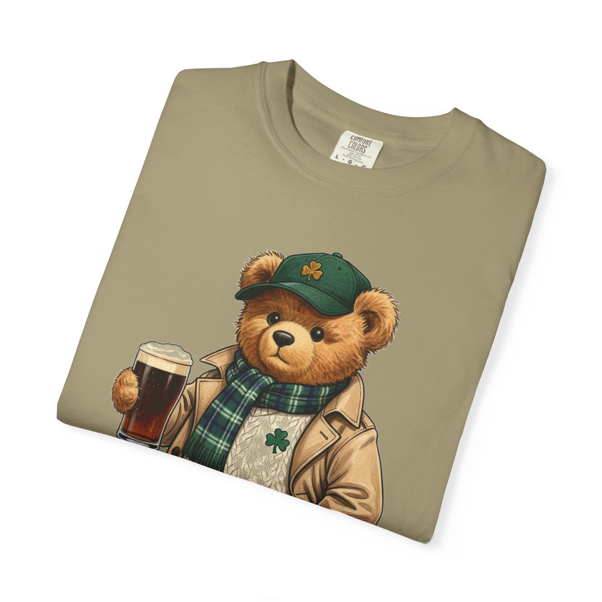 Irish Teddy Bear Trench Coat Shirt, Flat Cap Bear Stout Pint Tee, St Patricks Day Shirt, Irish Gift