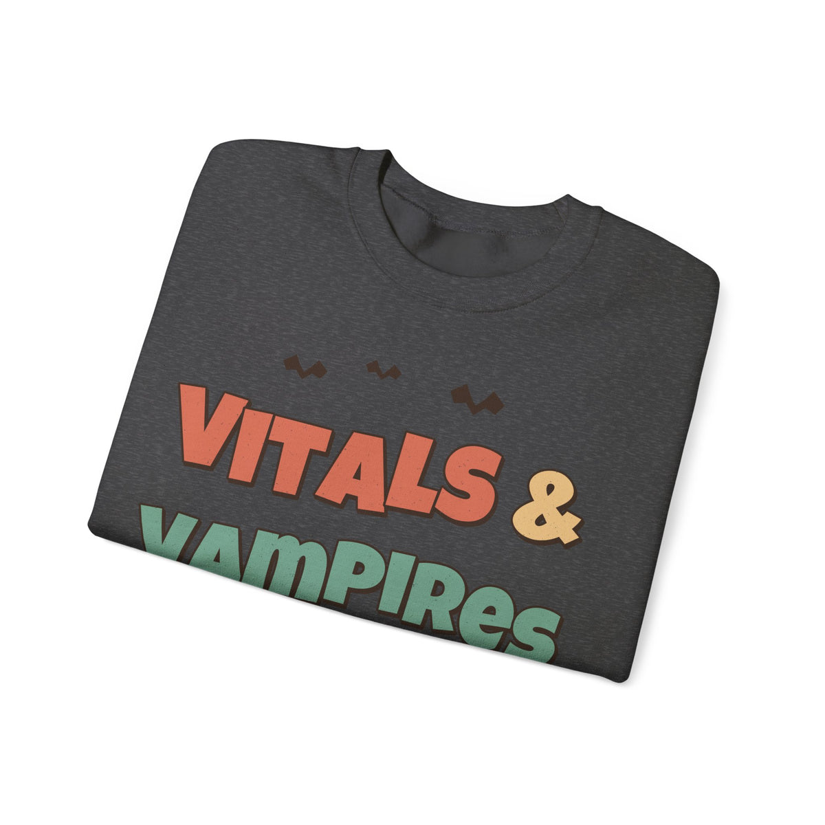Nurse Halloween Sweatshirt Vitals & Vampires | Retro Nurse Halloween Sweatshirt | ER ICU Nurse Gift | Halloween 2026