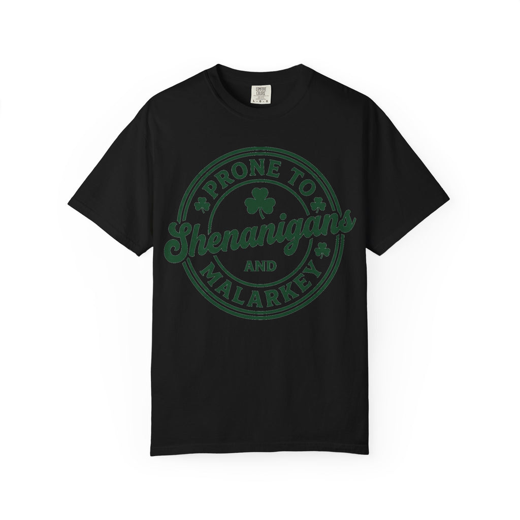 Prone To Shenanigans And Malarkey Bold Shirt, Irish Stamp Badge Tee, Funny St Patricks Shirt, Irish Gift