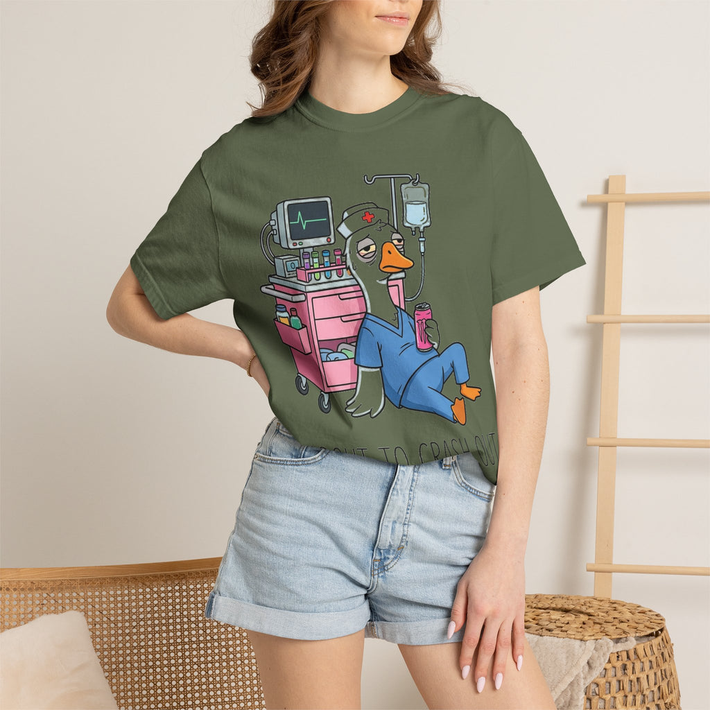 I'm About To Crash Out Shirt, Funny Night Shift Goose Nurse Tee, Burnt Out RN Shirt, Nurse Gift