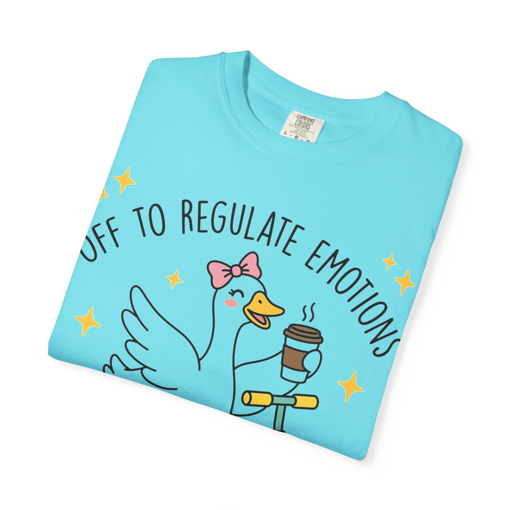 Off To Regulate Emotions Wide Shirt, Scooter Goose Coffee Tee, Funny Mental Health Shirt, Counselor Gift