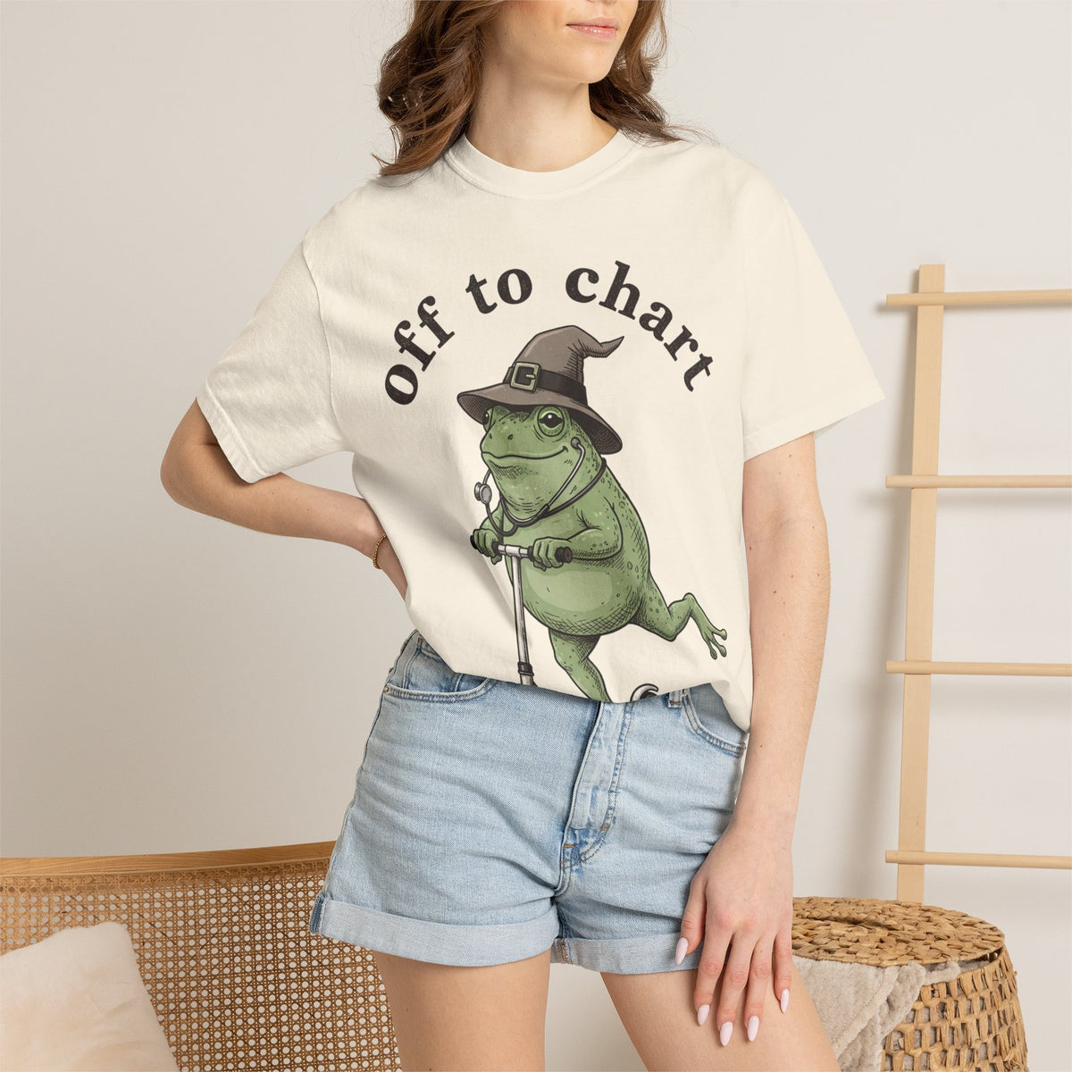 Off To Chart Shirt, Witch Hat Frog Nurse Scooter Tee, Funny Charting RN Shirt, Nurse Gift
