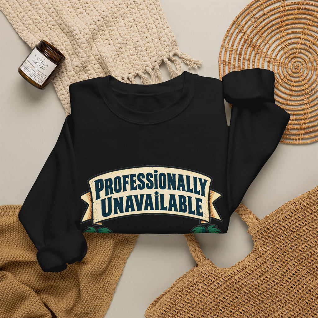 Funny Retirement Sweatshirt Professionally Unavailable | Retired Cat Hammock Sweatshirt | Retirement Gift For Him Her