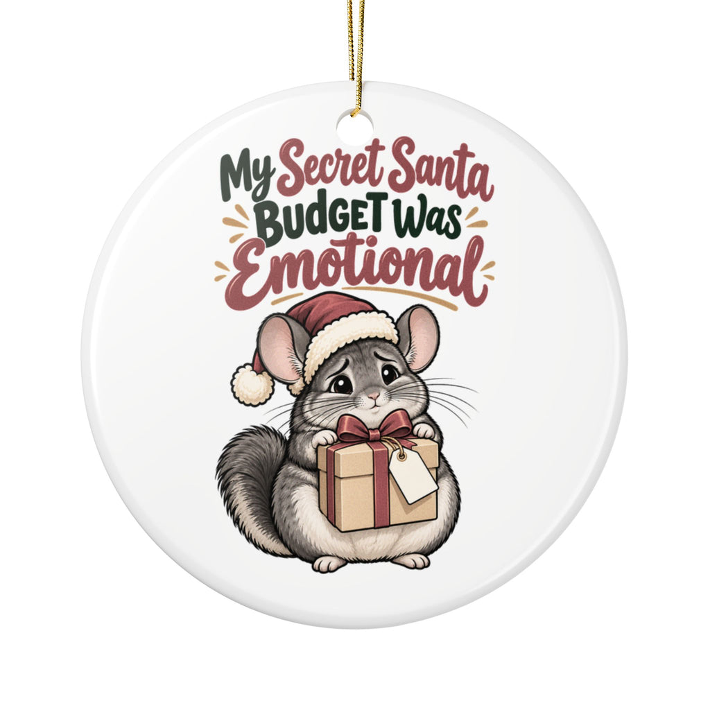 My Secret Santa Budget Was Emotional Ornament, Funny Coworker Christmas Gift, Secret Santa Stocking Stuffer, Ceramic Christmas Ornament 2026