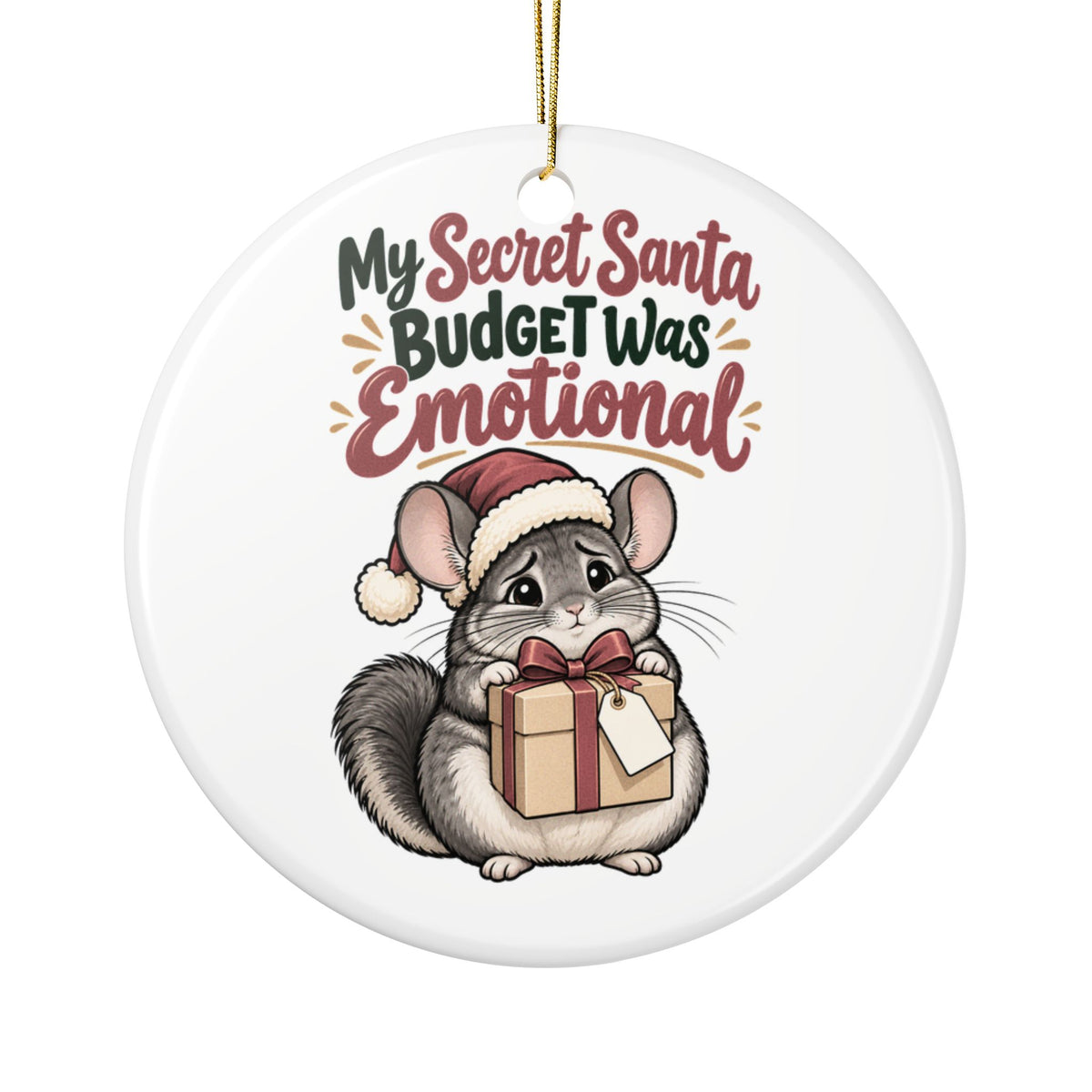 My Secret Santa Budget Was Emotional Ornament, Funny Coworker Christmas Gift, Secret Santa Stocking Stuffer, Ceramic Christmas Ornament 2026