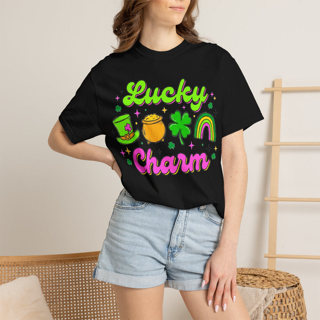 Lucky Charm Shirt, Retro St Patricks Day Doodle Tee, Pot Of Gold Rainbow Shirt, Irish Gift