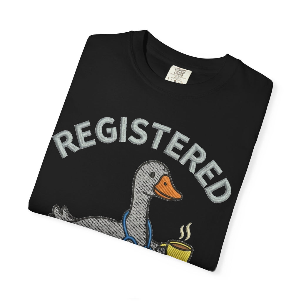 Registered Silly Goose Shirt, Faux Embroidery Nurse Goose Tee, Funny RN Shirt, Nurse Gift