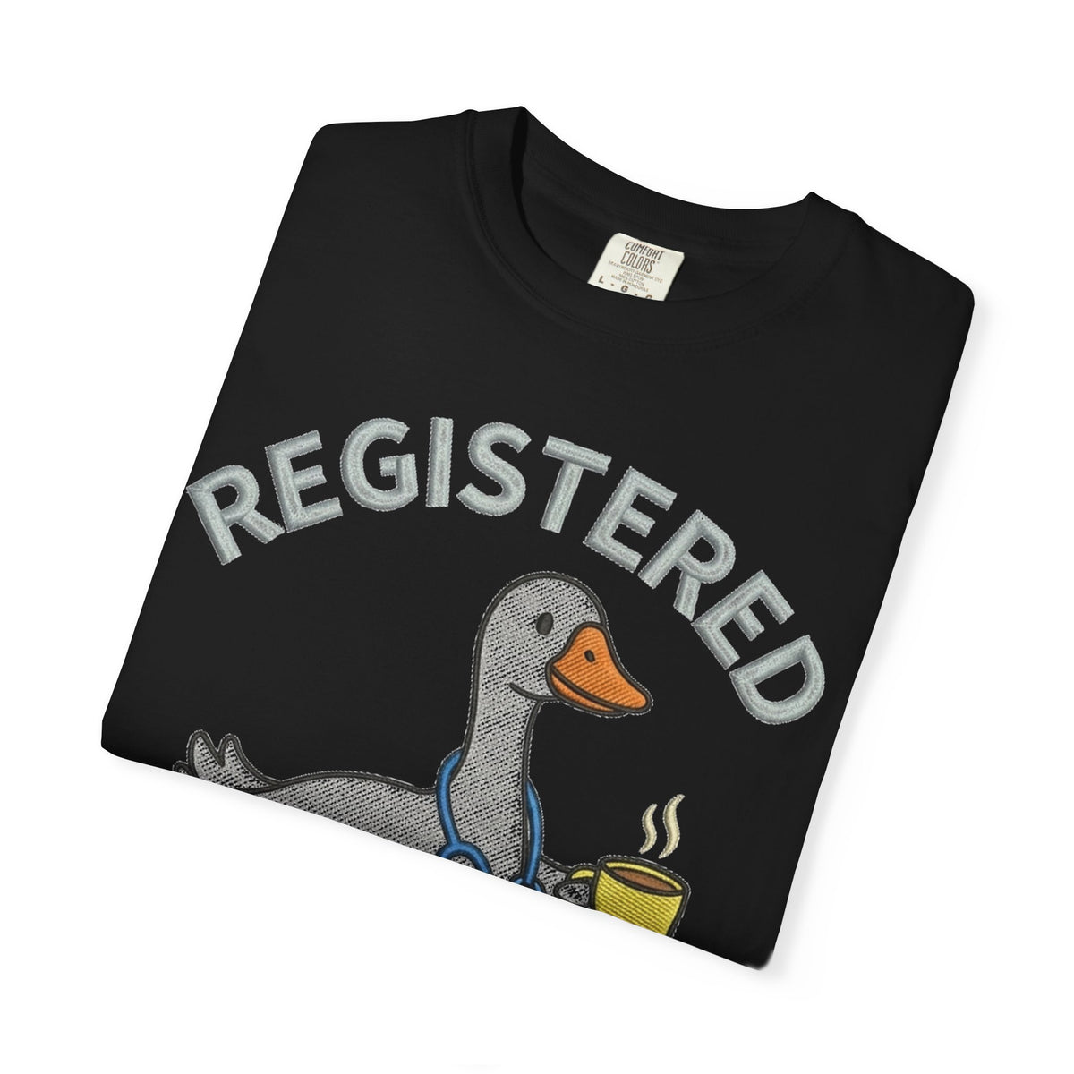 Registered Silly Goose Shirt, Faux Embroidery Nurse Goose Tee, Funny RN Shirt, Nurse Gift