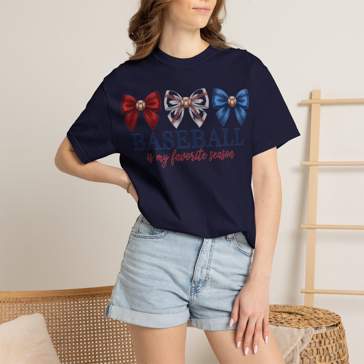 Baseball Is My Favorite Season Shirt, Coquette Baseball Bows Tee, Baseball Mom Shirt, Game Day Gift