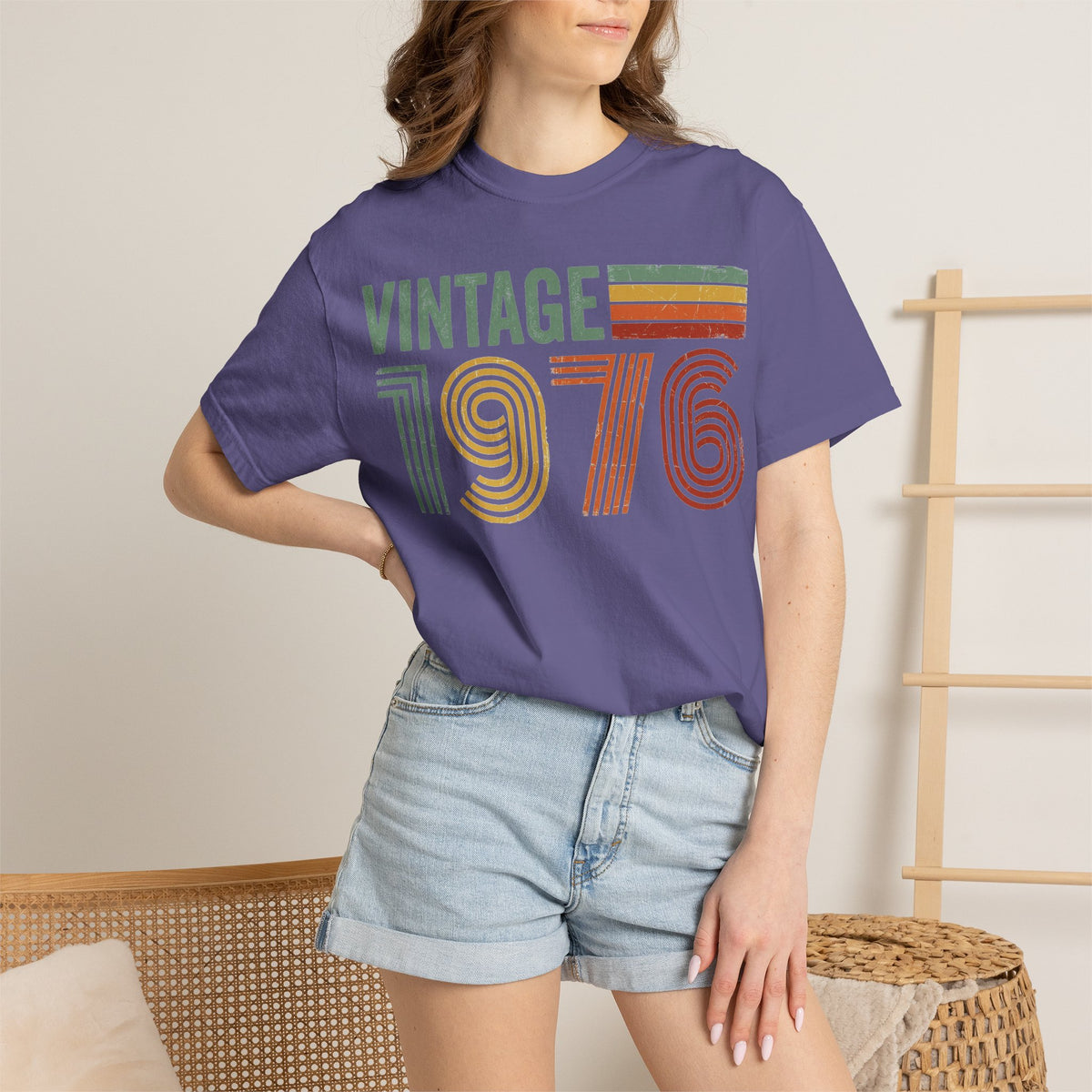 Vintage 1976 Shirt, Retro Stripe 50th Birthday Tee, Born In 1976 Shirt, Birthday Gift