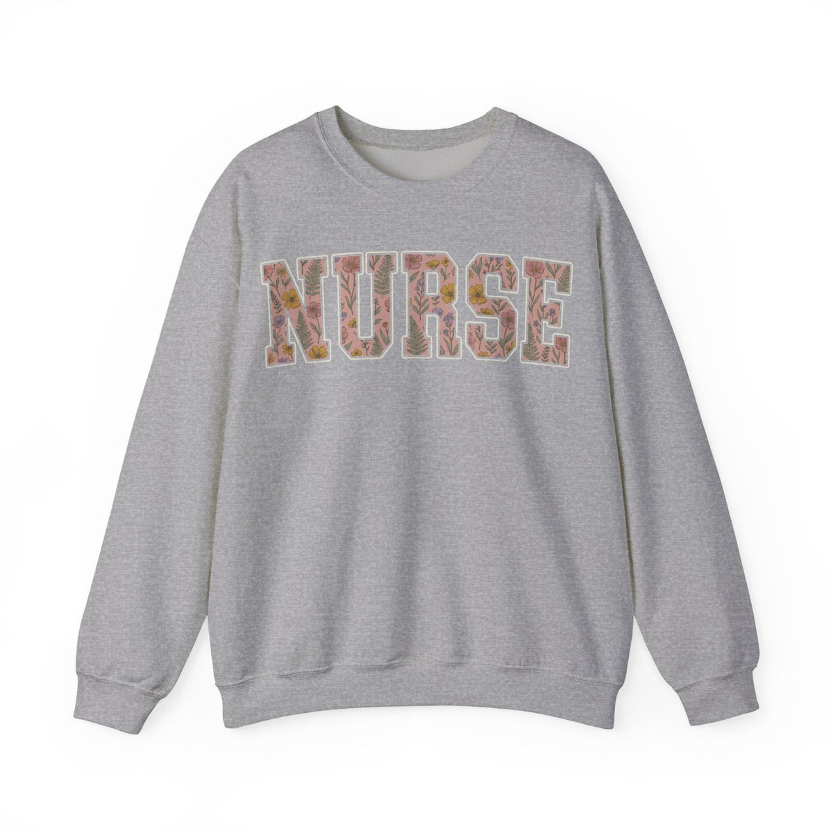 Nurse Sweatshirt Floral Varsity Letters, Boho Wildflower Nurse Sweatshirt, Cottagecore Nurse Gift, Nurse Week Sweatshirt, Nursing Graduation