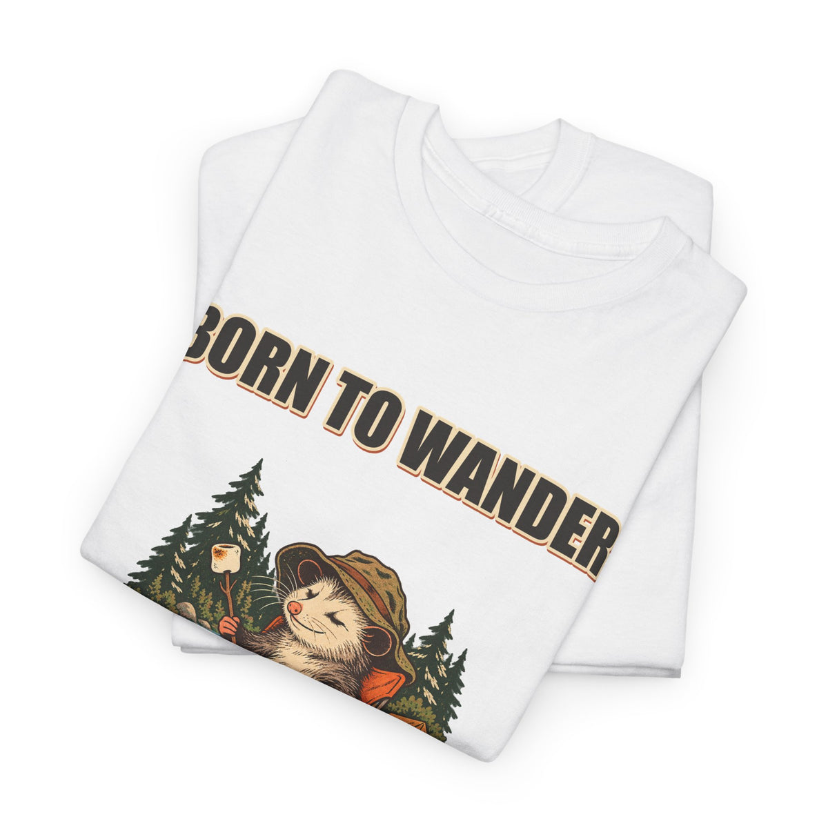 Born to Wander, Packed to Snack – Camping Opossum T-Shirt