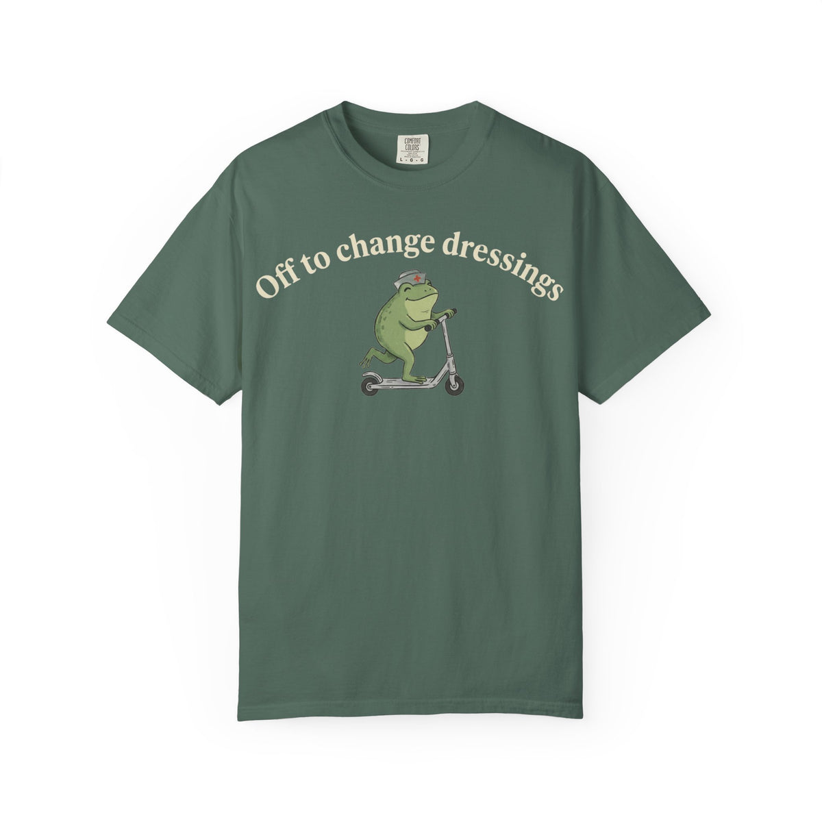 Off To Change Dressings Wide Shirt, Nurse Frog On A Scooter Tee, Funny Wound Care Shirt, RN Gift
