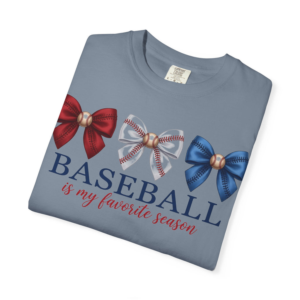 Baseball Is My Favorite Season Shirt, Coquette Baseball Bows Tee, Baseball Mom Shirt, Game Day Gift