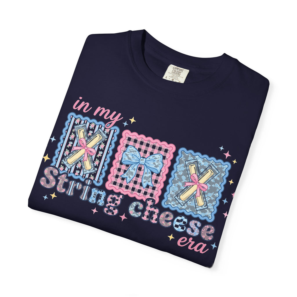 In My String Cheese Era Bow Shirt, Pastel Coquette Snack Tee, Funny Cheese Lover Shirt, Cute Gift