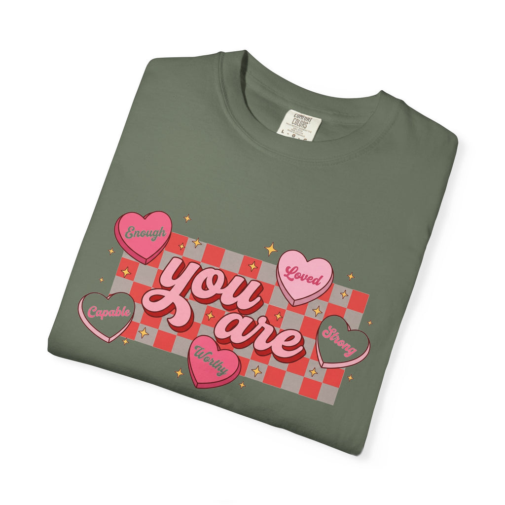 You Are Enough Candy Heart Shirt, Red Check Affirmation Tee, Valentines Self Love Shirt, Gift For Her