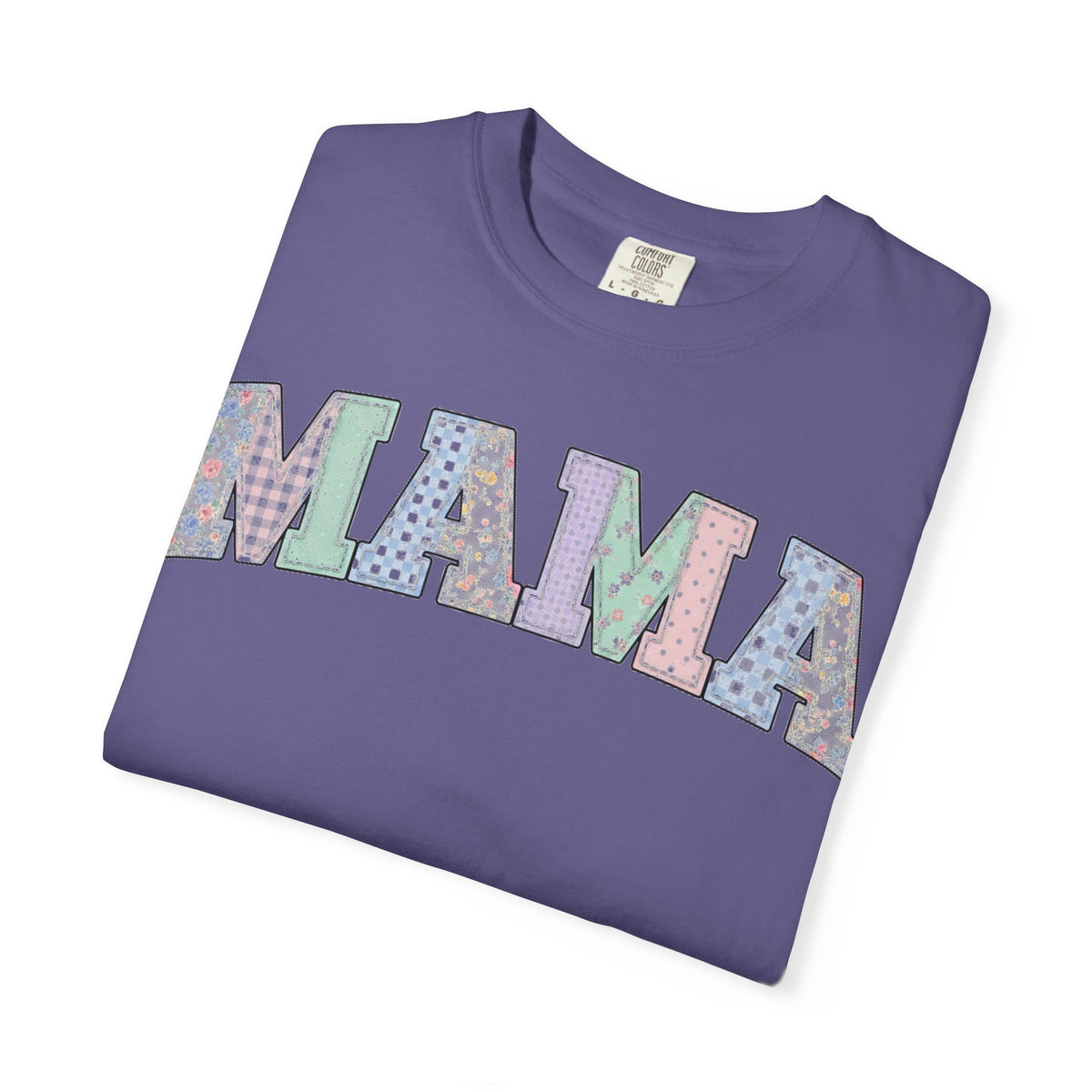 Mama Soft Patchwork Shirt, Small Pastel Applique Tee, Shabby Chic Mama Shirt, Mom Gift