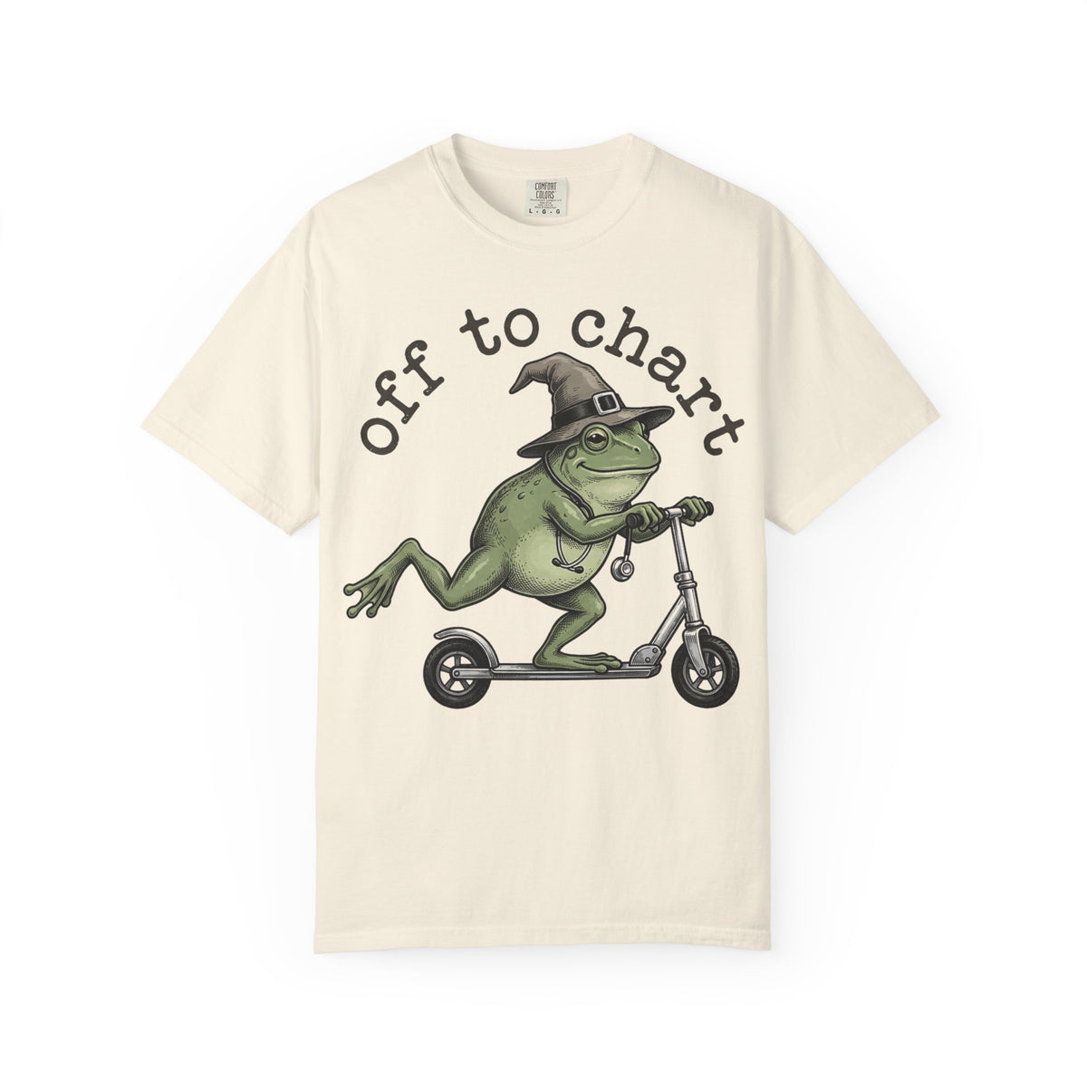 Off To Chart Etched Frog Shirt, Vintage Nurse Frog Scooter Tee, Charting Humor Shirt, RN Gift