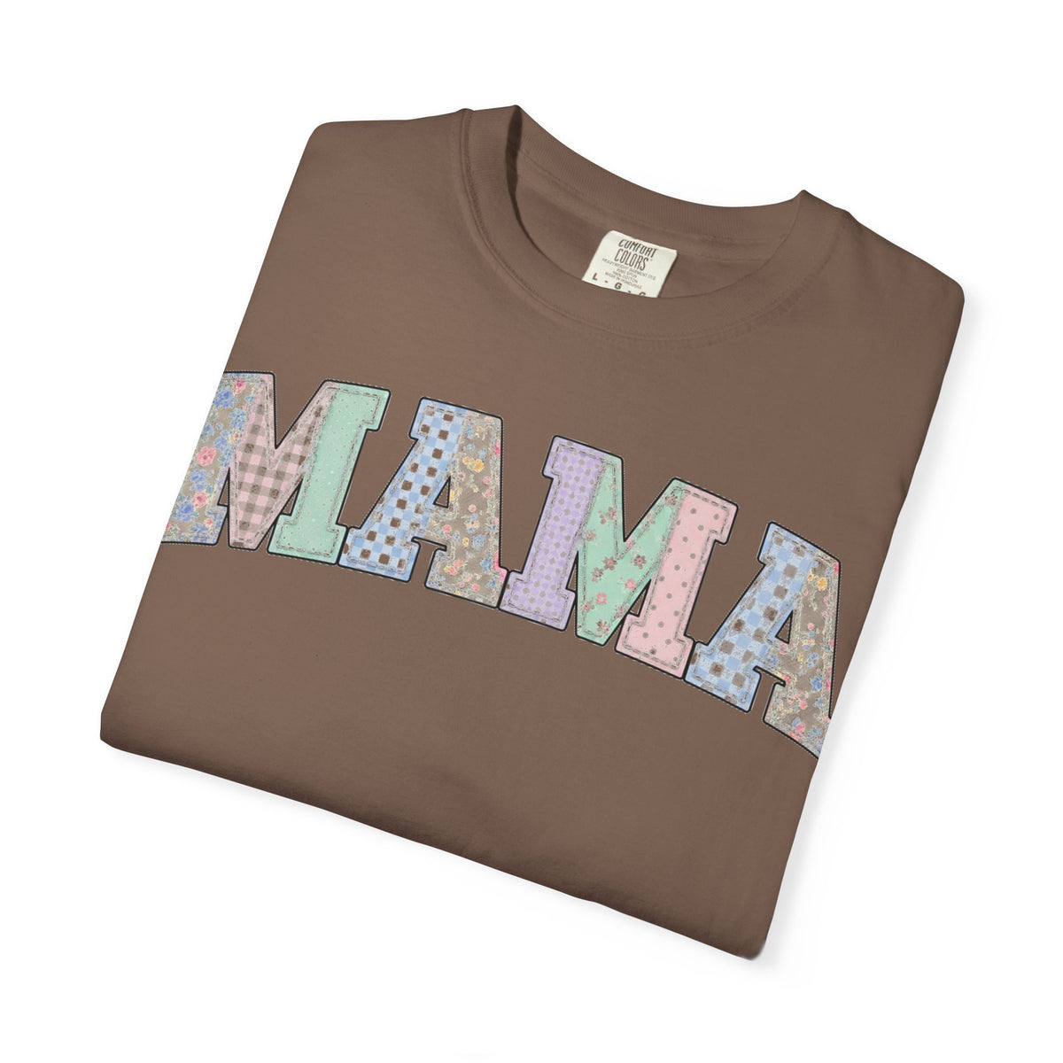Mama Soft Patchwork Shirt, Small Pastel Applique Tee, Shabby Chic Mama Shirt, Mom Gift