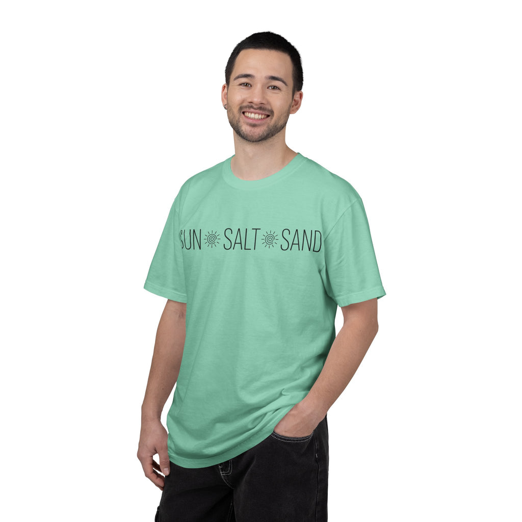 Sun Salt Sand Shirt, Minimal Coastal Typography Tee, Simple Beach Shirt, Summer Gift