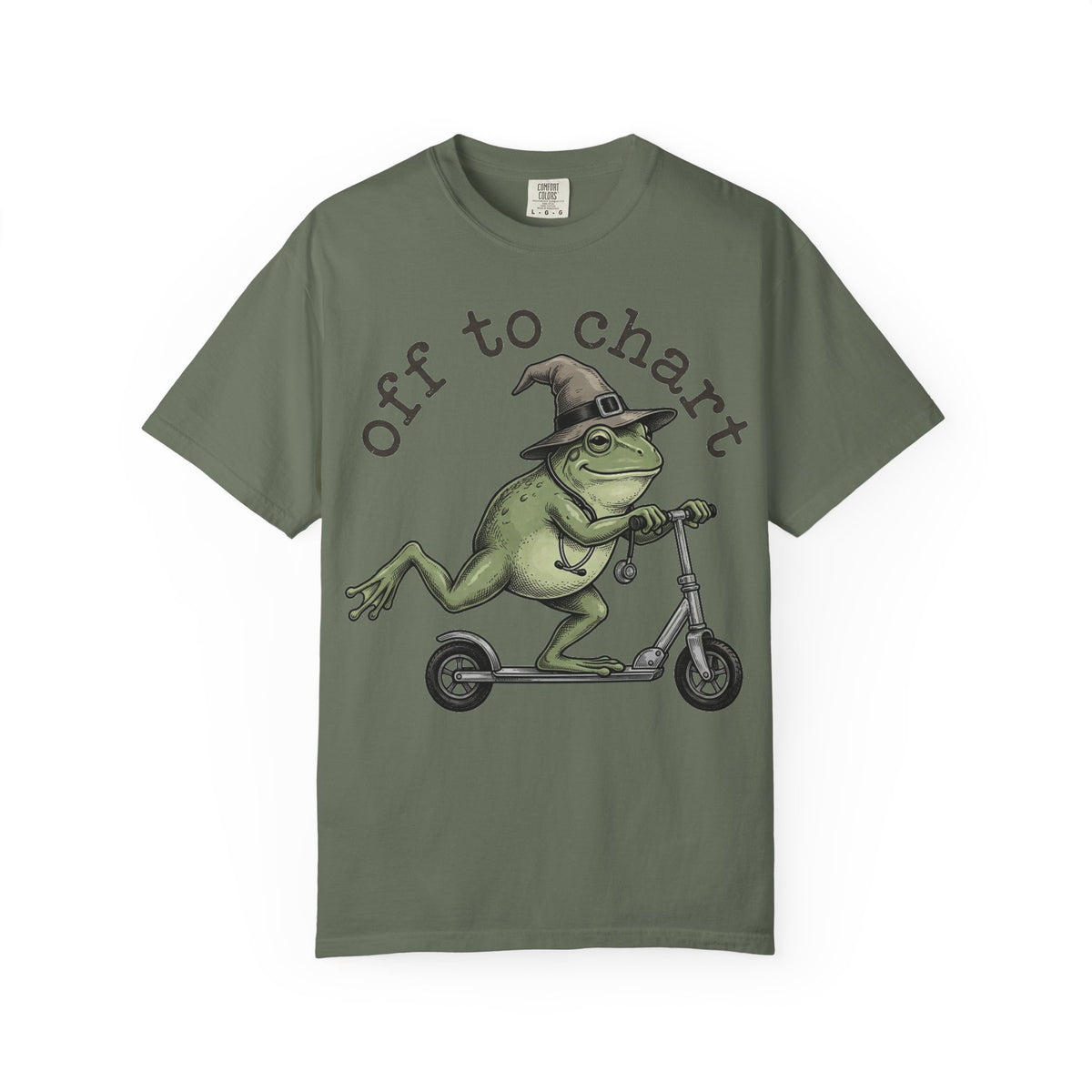 Off To Chart Etched Frog Shirt, Vintage Nurse Frog Scooter Tee, Charting Humor Shirt, RN Gift