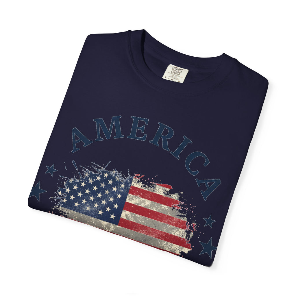 America 1776 2026 Arched Shirt, Vintage Flag Splash Tee, Patriotic Americana Shirt, Independence Day Gift