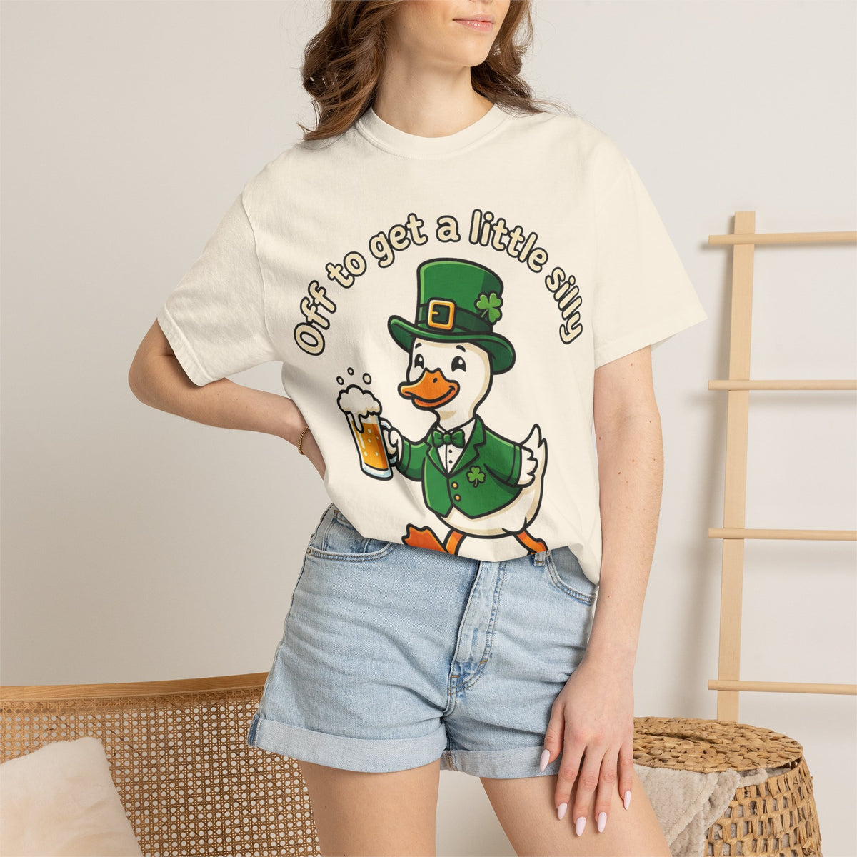 Off To Get A Little Silly Bold Shirt, Leprechaun Duck Beer Tee, Funny St Patricks Day Shirt, Irish Gift